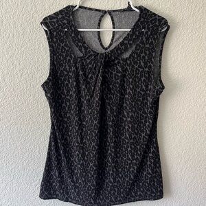 41 Hawthorn Charcoal Leopard Print Sleeveless Blouse